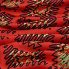Red Bandana Boho Printed Square Scarf Neckerchief Head Wrap
