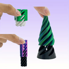 3D Printed Dual Push Spiral Cone Ornament