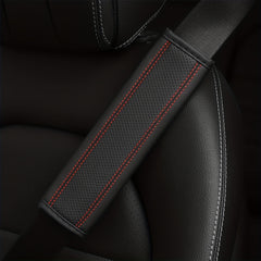 2pcs Car Seat Belt Cover Breathable Faux Leather Shoulder Pad for Men and Women