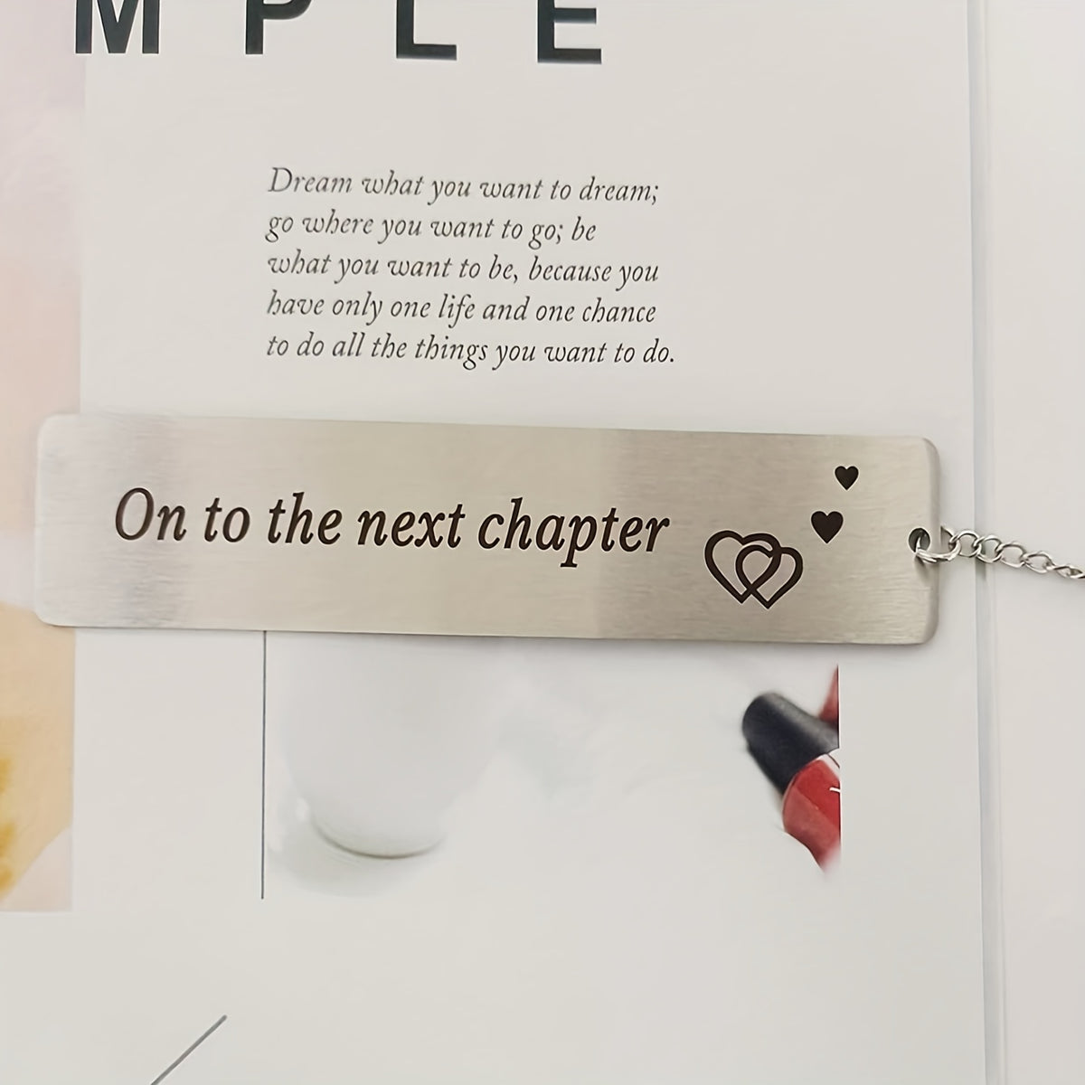Stainless Steel Lettering Bookmark Inspirational Graduation Gift
