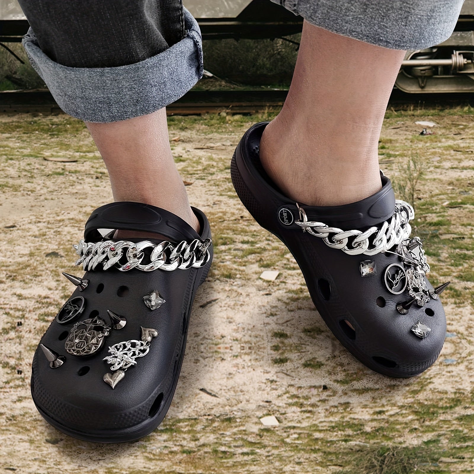 22pcs Gothic Shoe Charms for Clogs Garden Shoes Decoration Adults