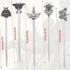 Vintage Viking Style Hairpin Moth Hair Stick Witch Nordic Celtic Accessory