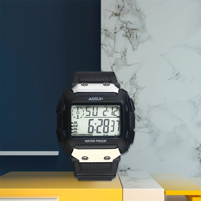 Fashionable Multifunctional Sports Watch With Silicone Band