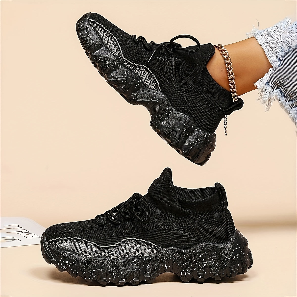 Women's Knitted Comfort Sneakers Lightweight Sports Shoes