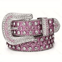 Sparkling Rhinestone Hip Hop PU Leather Cowgirl Belt
