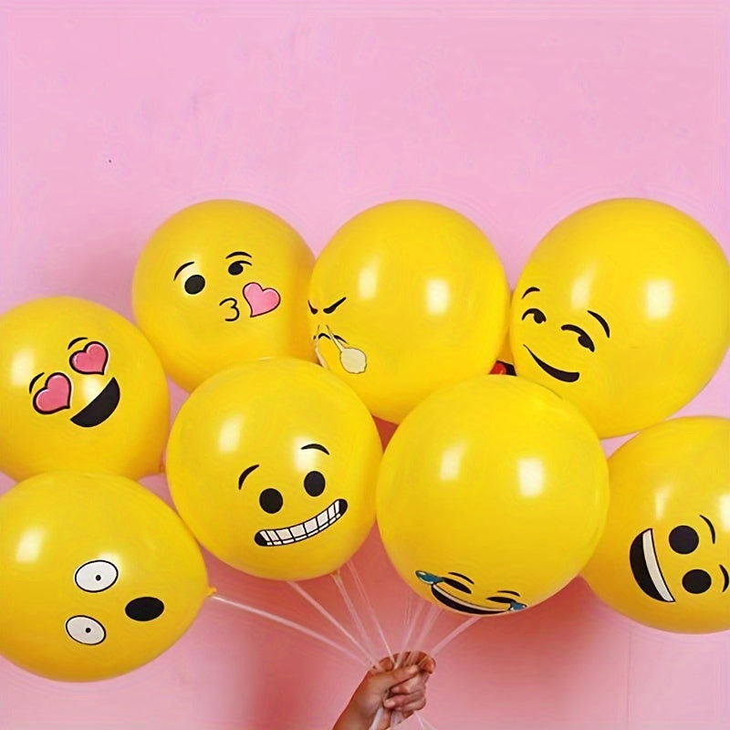 12pcs 30 Yellow Face Latex Balloons for Birthdays & Celebrations
