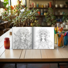 Enchanting Flower Fairy Tale Coloring Book - 25 Unique Pages