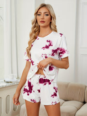 Tie Dye Pajama Set Short Sleeve Top & Shorts