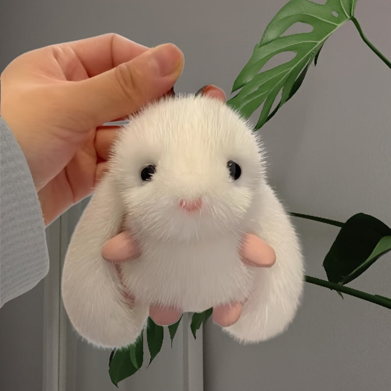 Cute Bunny Keychain Plush Rabbit Bag Charm Car Keys Decor Mixed Colors