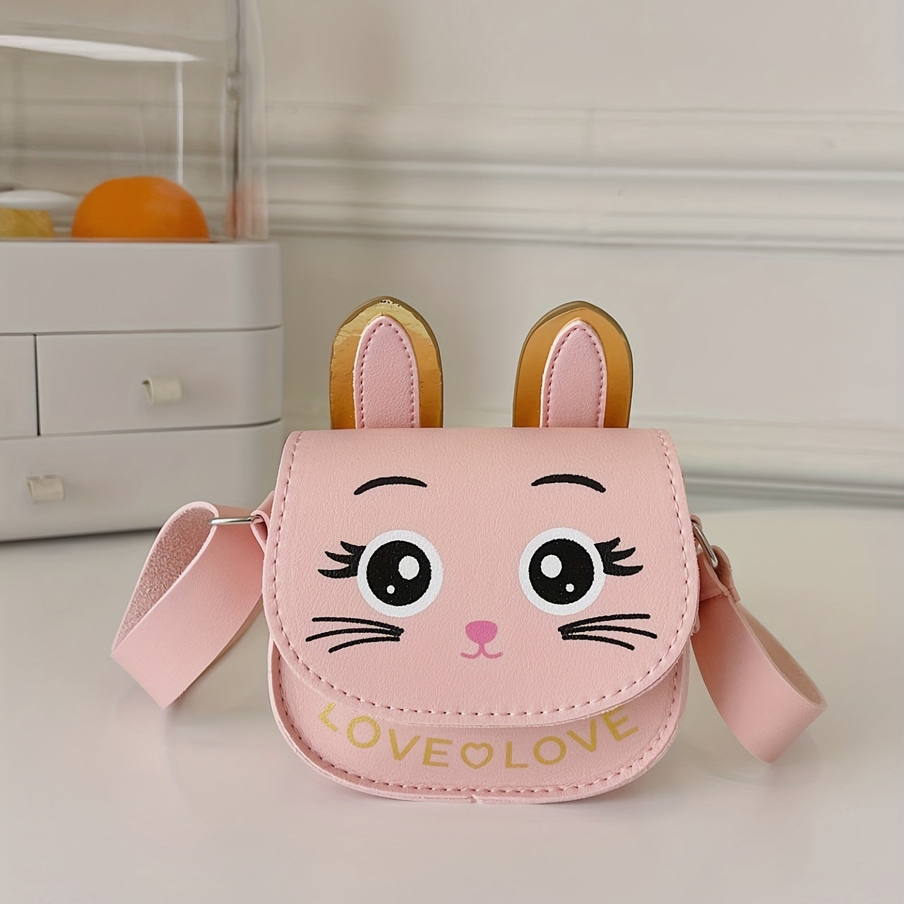 Girls Cat Shoulder Crossbody Bag Coin Purse Rabbit Ears Crossbody Bag