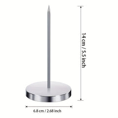 3 Pieces Steel Check Spindle Straight Rod Bill Fork Holder for Office