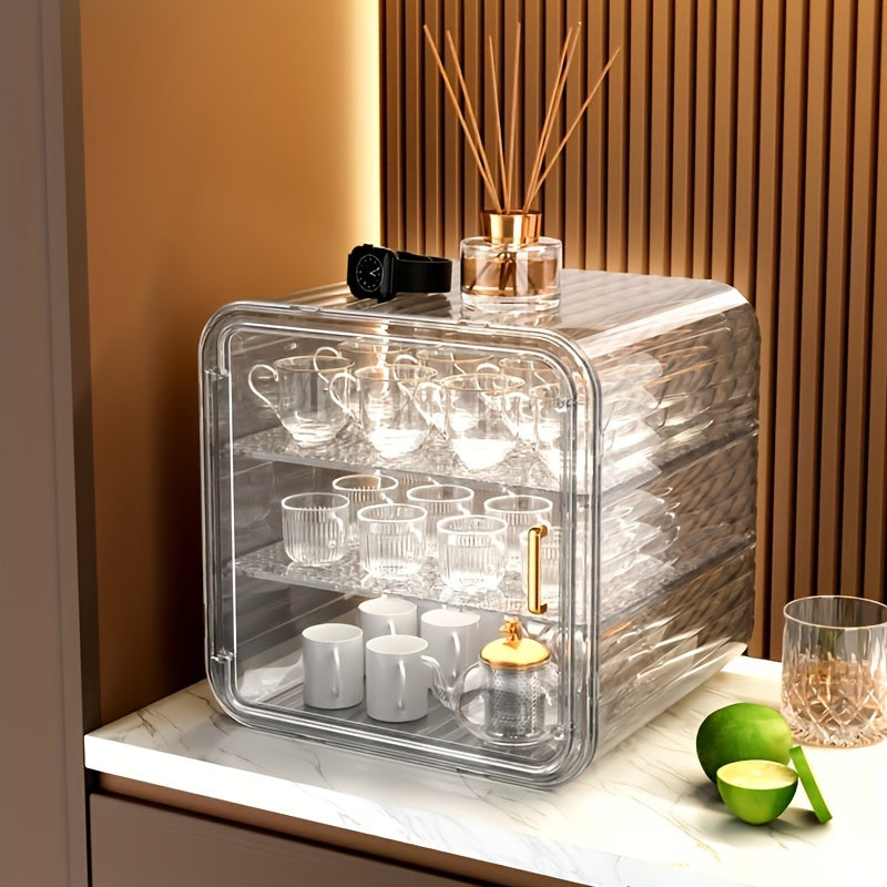 Desktop Cup Storage Rack Dustproof Water Cup Tea Cup Tray Drain Cup Holder