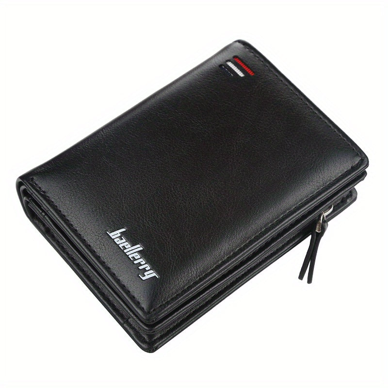 Men's Zipper Short Wallet Vertical Mini Coin Purse Gift For Men
