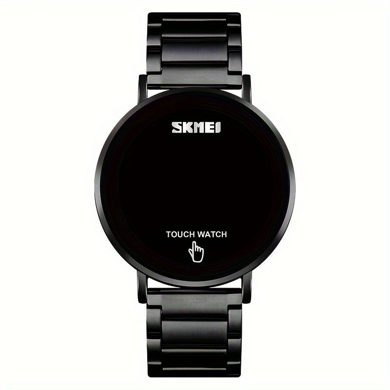 Sports Electronic Watch Stainless Steel Band Waterproof LED Light Up