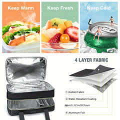 Insulated Lunch Box Double Layer Waterproof Non Leak Fiber Material