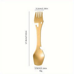 Stainless Steel Tableware Fork & Spoon Combo with Can Opener