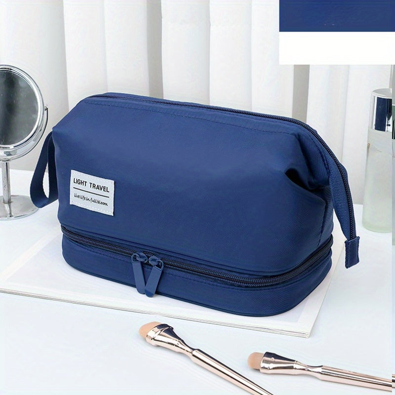 Versatile Makeup Zipper Bag Solid Portable Cosmetic Toiletry Wash Bag
