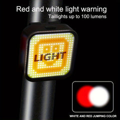 USB Rechargeable LED Bike Taillight 9 Modes 400mAh Heart Palm Smile