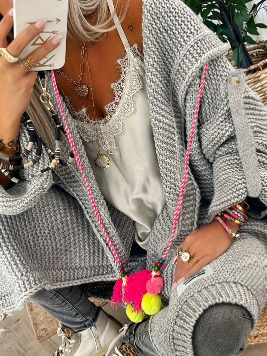  Women's Hooded Sweater Cardigan
