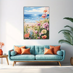 Beach Poppy Painting Kit for Adults - Acrylic Paint Set with Brushes and Hooks