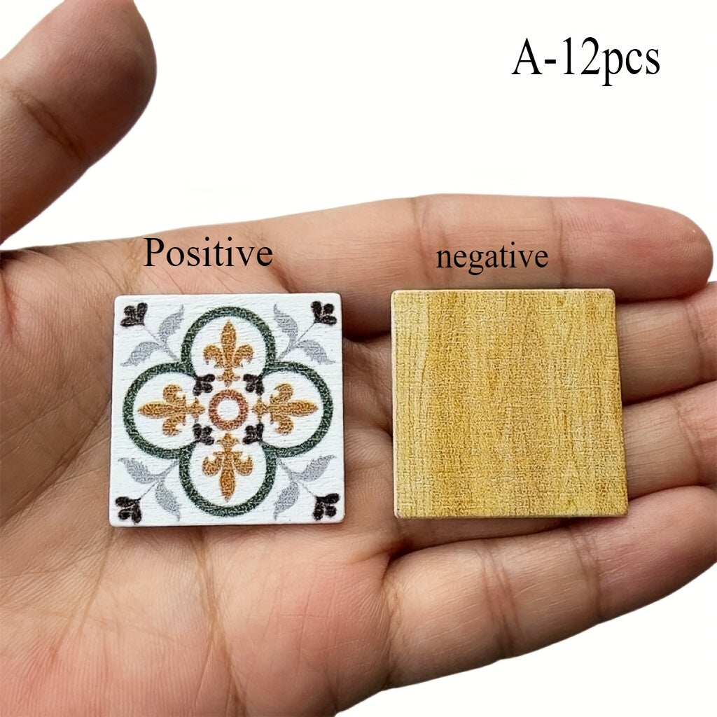 Dollhouse Mini DIY Bathroom Tile Floor Miniatures Decorative Living Room Floor