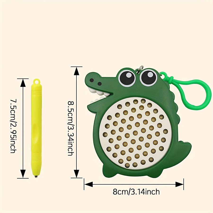 Magnetic Steel Ball Drawing Board Keychain Toy Gray Green