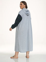  Snowflake Slogan Print Hooded Sleep Dress