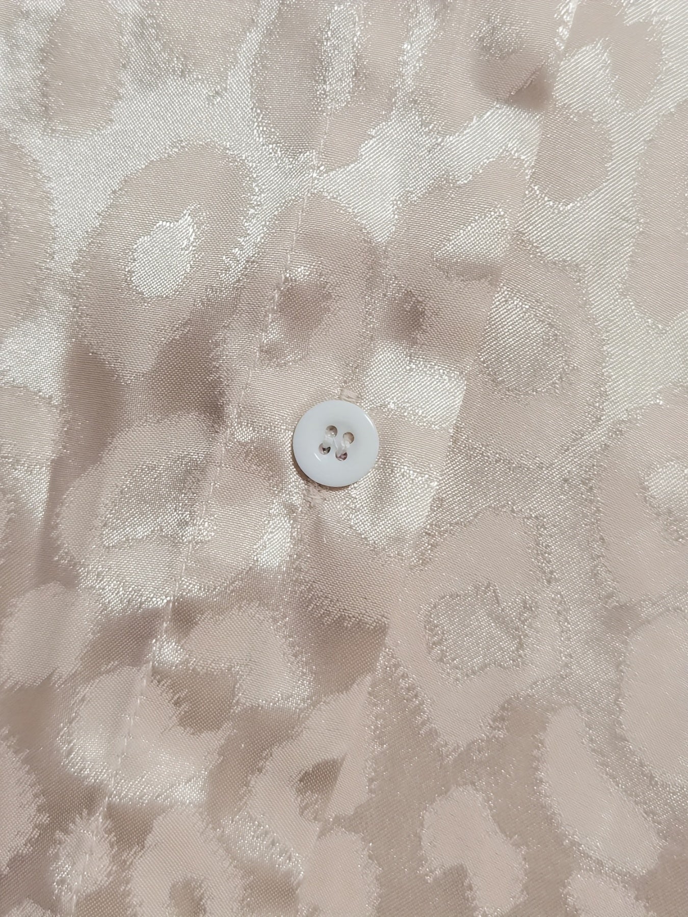  Leopard Print Satin Button Up Blouse