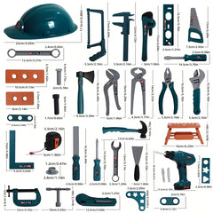 Kids Pretend Play Tool Set with Toy Drill and Storage Box Construction Kit