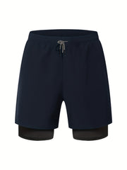 HOPLYNN Men's Running Shorts with Zipper Pocket Gym Workout
