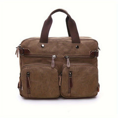 Canvas Laptop Bag with Laptop Compartment & Adjustable Shoulder Strap