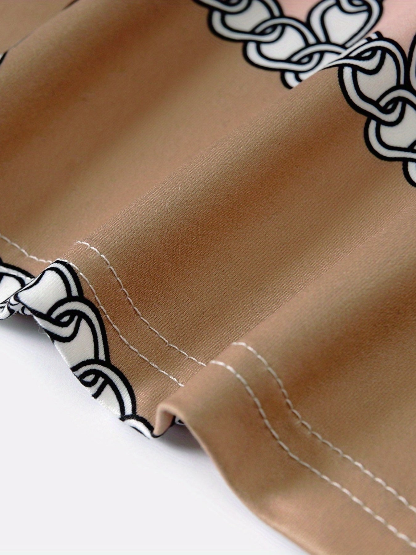  Casual Skirt Chain Print Drawstring Slim Fit Skirt