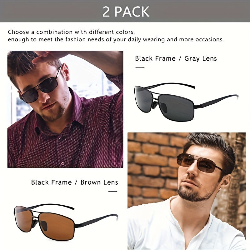 Men's Vintage Square Frame Sunglasses Outdoor Cycling Polarized