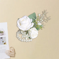 Wrist Corsage & Boutonniere Set for Wedding