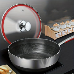 Stainless Steel Wok 29cm Honeycomb Coating Deep Frying Pan