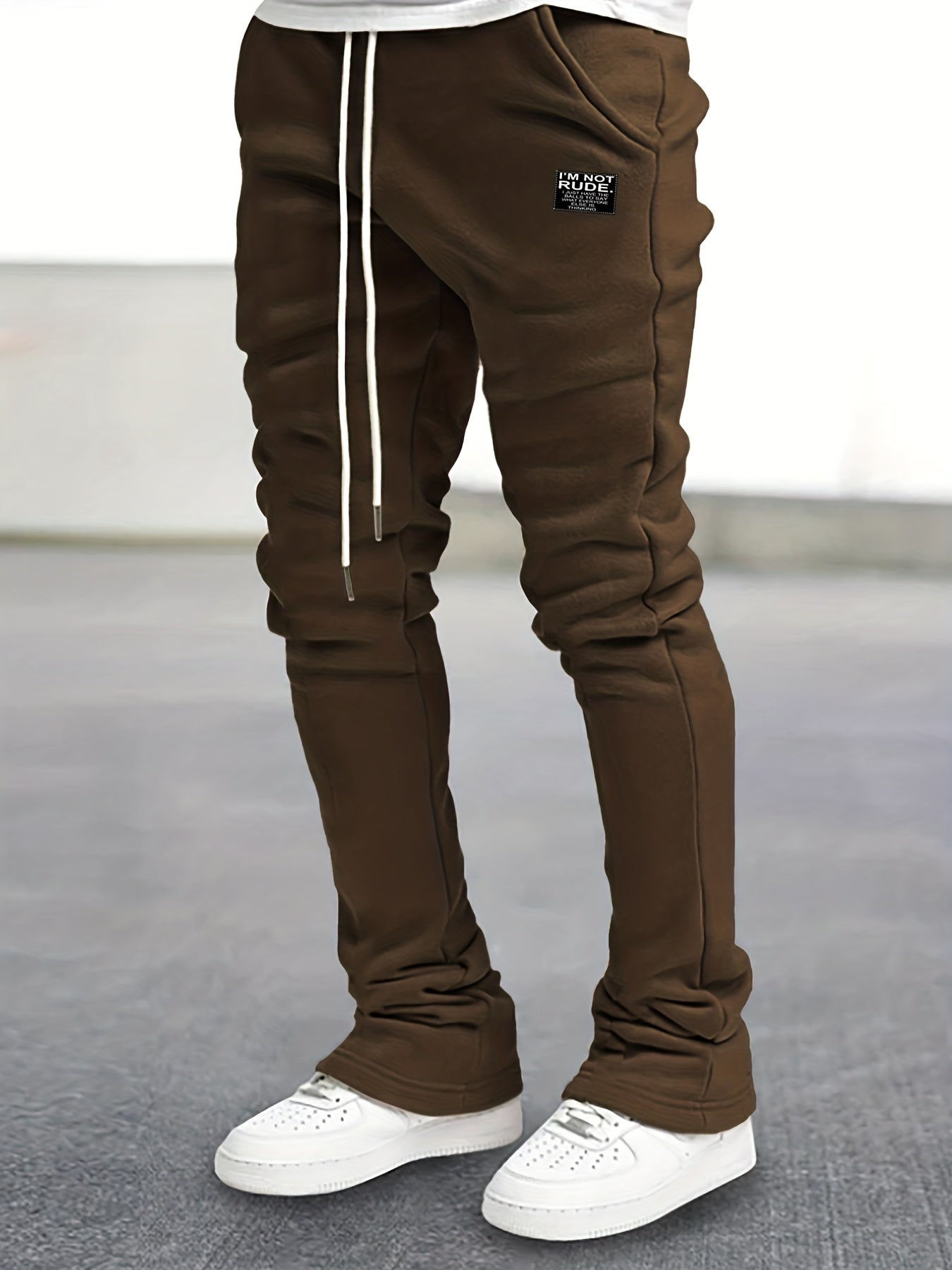 Classic Casual Bell Bottom Joggers Men's Pants