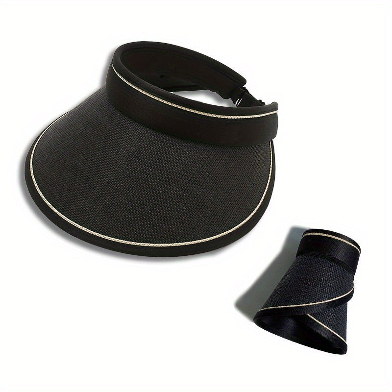 Foldable Sun Visor Sun Hat Solid UV Protection Visors Sunscreen Travel Beach Hat