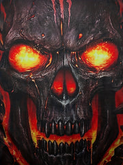 Men's Flame Skull Graphic T-shirt 3D Print Crew Neck Short Sleeves