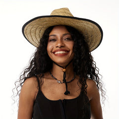 Green Striped Crochet Sun Hat Wide Brim Vintage Boho Straw Hat