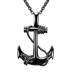 Men's Stainless Steel Anchor Pendant Necklace Pirates Of The Caribbean