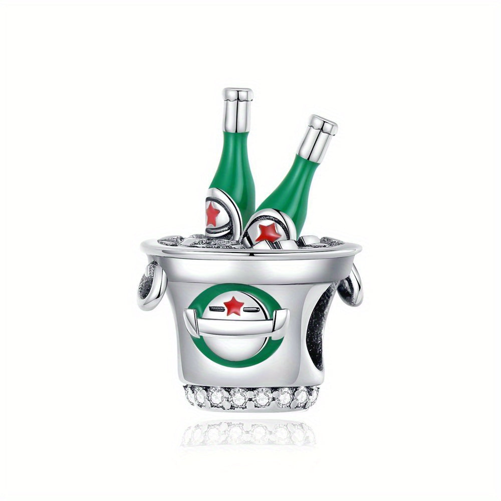 Silvery Beer Bucket Champagne Cup Beads for Snake Pattern Bracelets