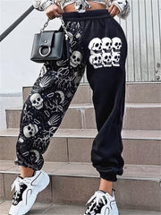 Women's Plus Skull Print Medium Stretch Tapered Leg Pants