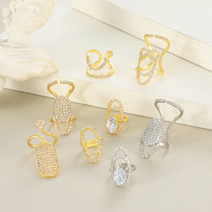 Geometric Diamond Open Nail Ring Temperament Manicure Set Ring