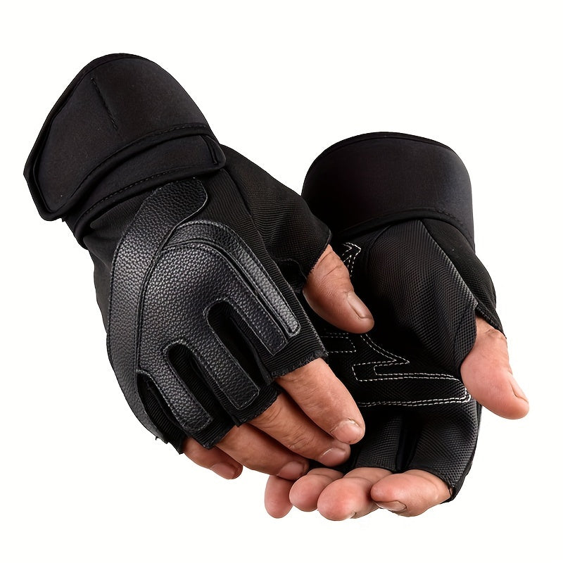 Men's Padded Workout Gloves with Wrist Wrap Support