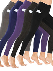 5 Pack Plus Size High Rise Sports Leggings Set