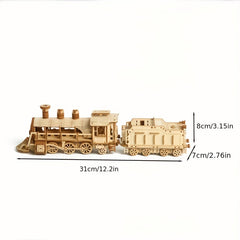 DIY Train Puzzle Model Assembly Car 3D Wooden Puzzle Toys