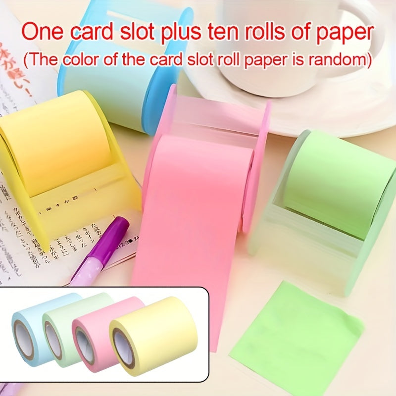 10pcs Tear Sticky Notes with Tape Seat Tearable Memo Pad Student Message Note