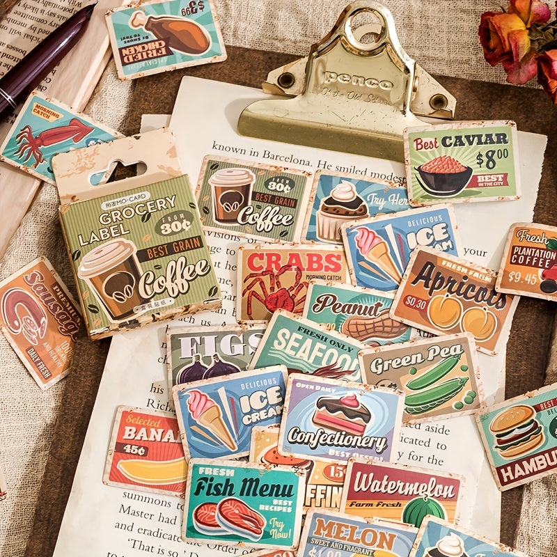 45 Pcs Vintage Washi Stickers Ticket Book Stickers Scrapbooking Journaling Label