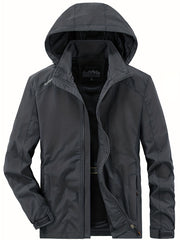 Men's Lightweight Hooded Windbreaker Jacket Zipper Coat