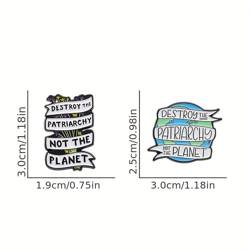 Earth Shaped Brooch For Men Alloy Badge Holiday Gift